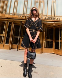 Belle & Bloom - Golden Mark Beaded Trim Mini Dress