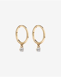 Michael Hill - Round Brilliant Diamond Drop Sleeper Earrings in 10kt Yellow Gold