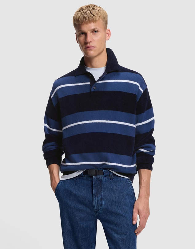 BOSS - Cotton-Blend Knit Polo With Block Stripes