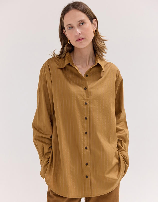 Cloth & Co. - The Dropped Yoke Shirt Bronze Stripe