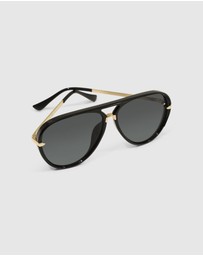 Belle & Bloom - Royal Aviator Sunglasses - Black
