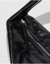By Far - Maxi Cush Black Creased Leather Bag