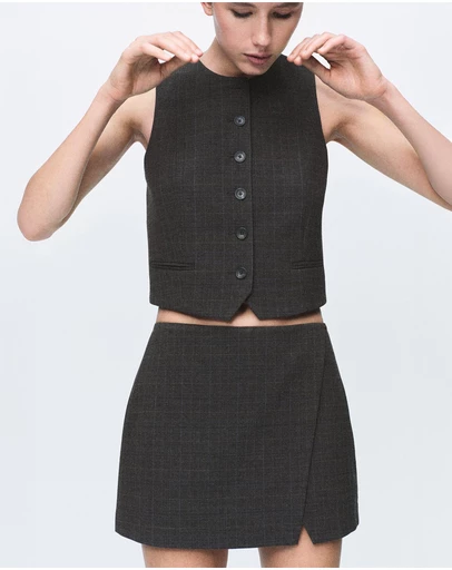 M.N.G - Check Wrap Skirt