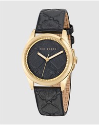 Ted Baker - Coolly Gold-Tone 34mm Black Embossed Leather Watch