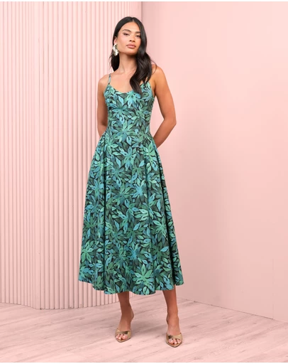 Azzurielle - Tiana Strappy Full Skirt Dress