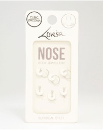 Lovisa - Surgical Steel Diamante Nose Piercing 6-Pack