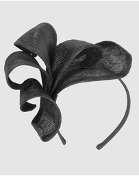 Max Alexander - Large Black Sinamay Racing Fascinator