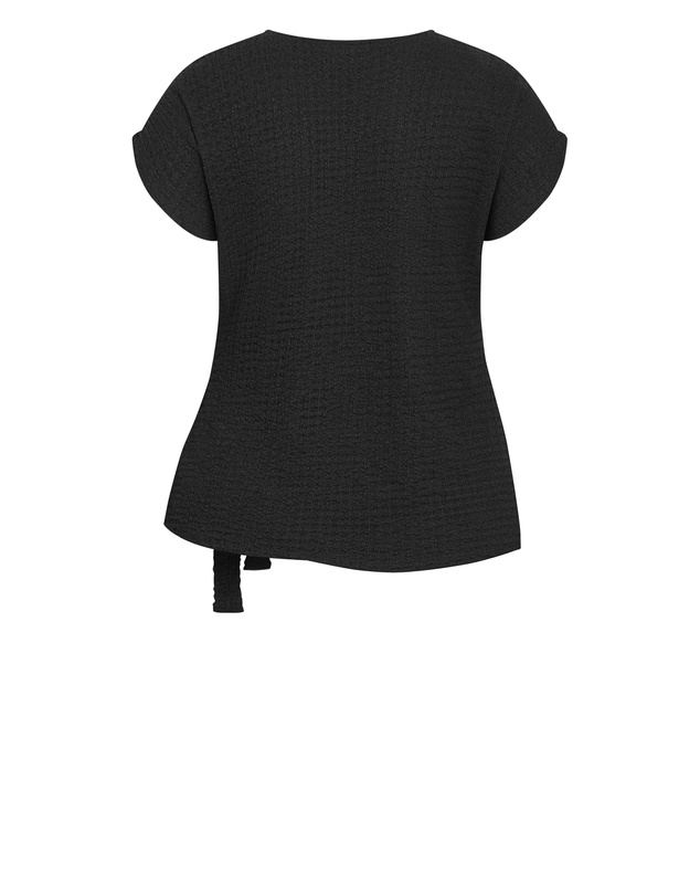 City Chic - Plus Size Zoie Side Tie Top - black