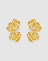 By Charlotte - Serene Lotus Statement Earrings