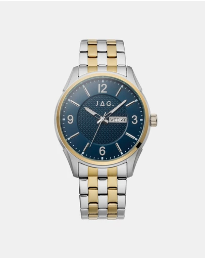 Jag - William Mens Blue Dial Ips 44mm Two-Tone Watch