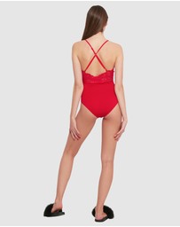 Oh!Zuza - Viscose & Sheer Lace Lingerie Bodysuit
