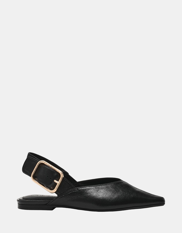 Steve Madden - Sianna Black Leather Flats