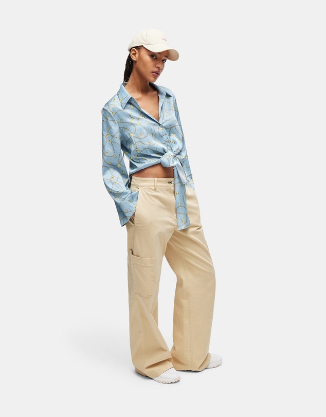 HUGO - Printed Stretch Satin Relaxed-Fit Blouse