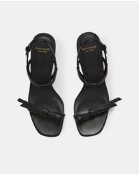 Kate Spade - Loop Smooth Leather Kitten Heel Sandals