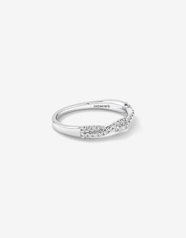 Michael Hill - 0.25 Carat TW Twist Diamond Wedding Ring in 14kt White Gold