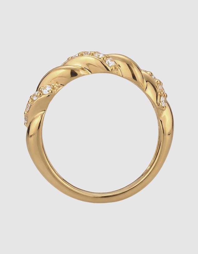 Elli Jewelry - Ring Crystal Statement Cocktail 925 Sterling Silver Gold-Plated