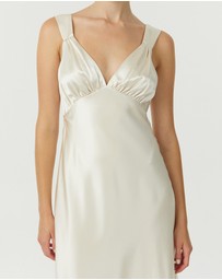 Third Form - Satin Gather Bra Bias Slip Dress