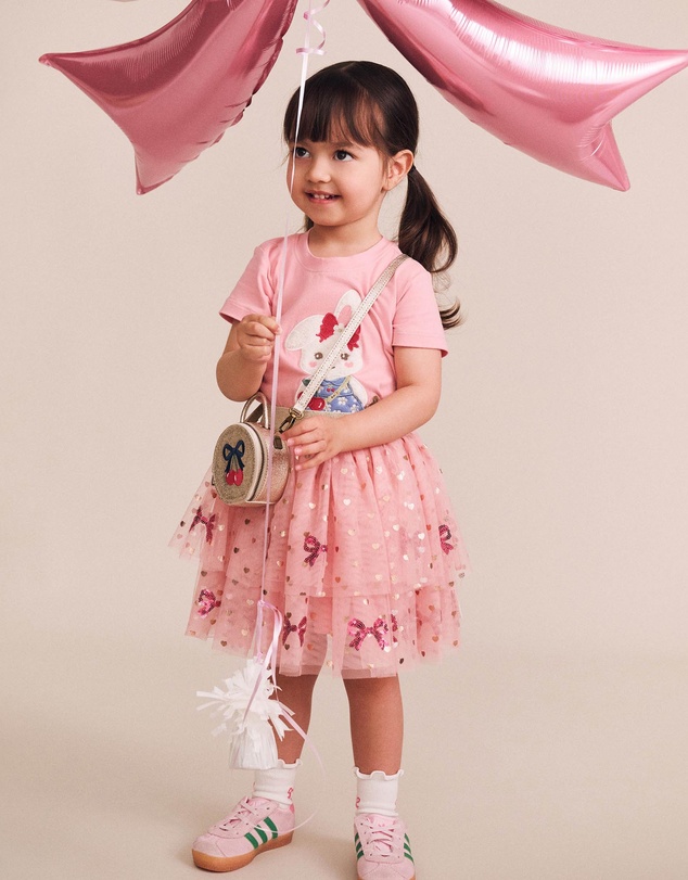 Huxbaby - Sequin Bow Tiered Tulle Skirt - Babies-Kids