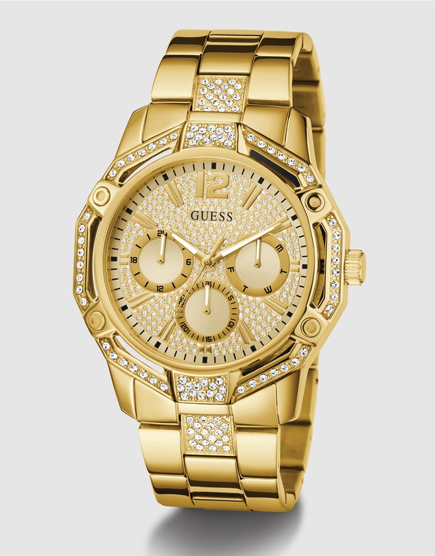 GUESS - Guess Regal  Men's Gold Tone Multi-function Watch