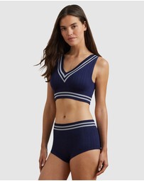 Lauren by Ralph Lauren - Cricket Cable Knit Lightly-Lined Crop Top Bra