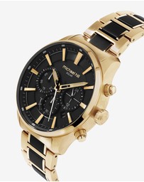 Michael Hill - Solar Powered Men's Watch with Gold and Black Tone in Stainless Steel