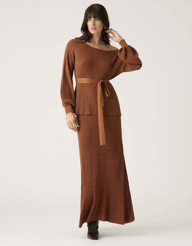 MOS The Label - Scarlet Knit Pattern Top