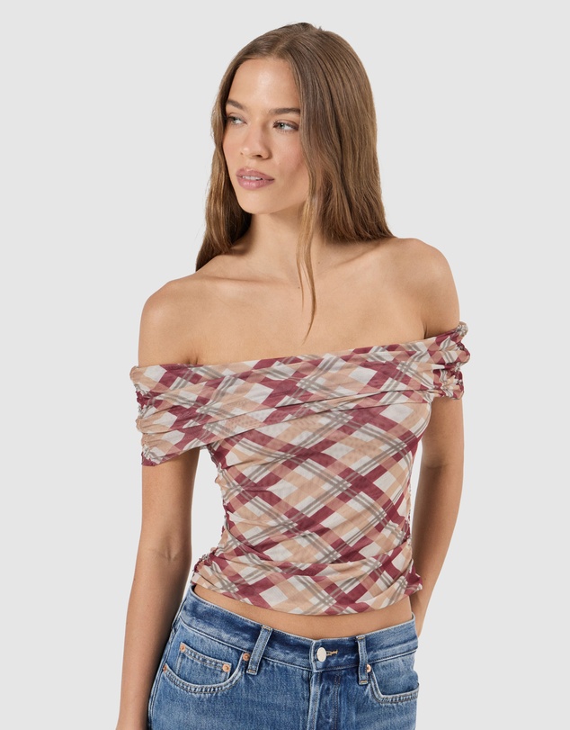 Rolla's - Field Lines Cold Shoulder Top