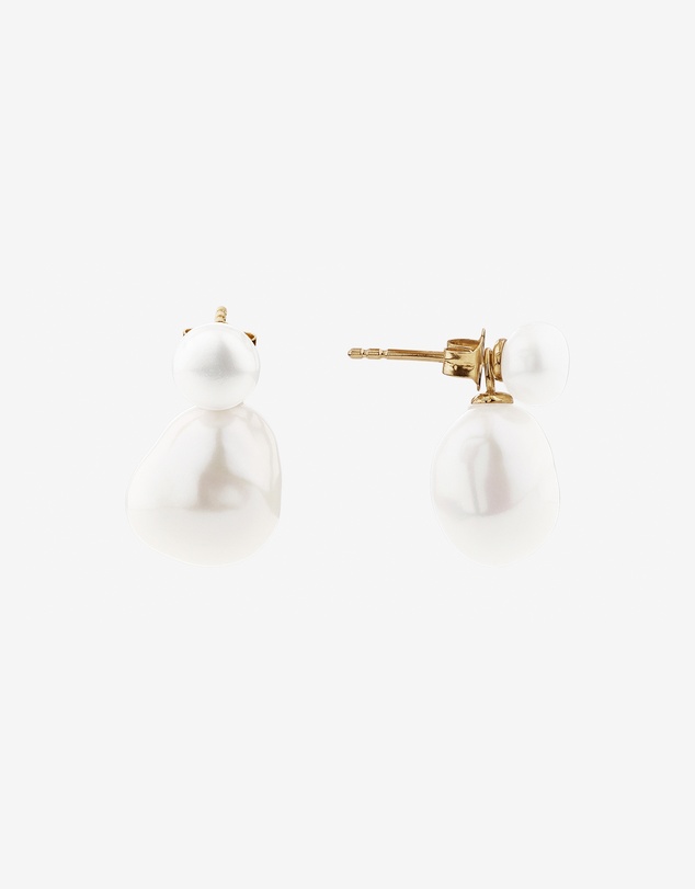 Michael Hill - 6.5mm Bar Drop Earrings with Cultured Freshwater Pearls in 10kt Yellow Gold