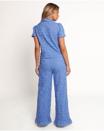 Petal & Pup - Ksenia Embroidered Tie Top - Cobalt