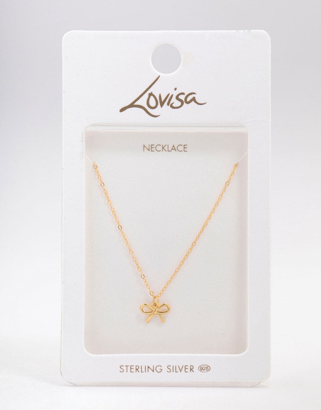 Lovisa - Gold Plated Sterling Silver Bow Pendant Necklace