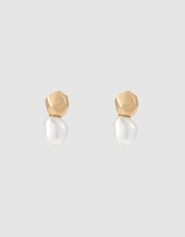 Skagen - Agnethe Pearl Gold-Tone Earring