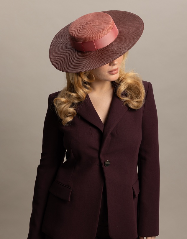 Morgan & Taylor - Domino Racewear Boater in Rose Pink