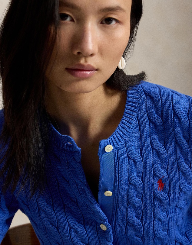 Polo Ralph Lauren - Cable-Knit Cotton Short-Sleeve Cardigan - The ICONIC Exclusive