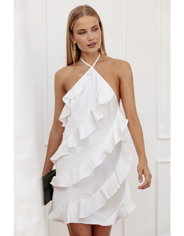 Petal & Pup - Valery Halterneck Mini Dress - White