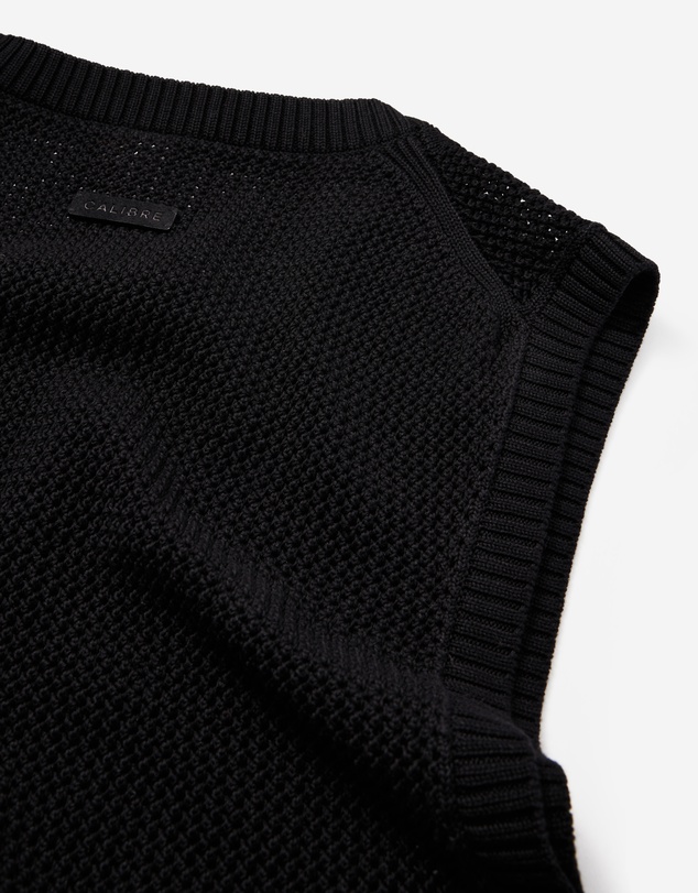 Calibre - Mesh Knit Crew Neck Tank Black