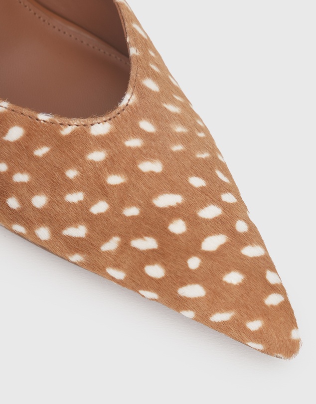 Betts - Matcha Leather Pony Hair High Stiletto Mules