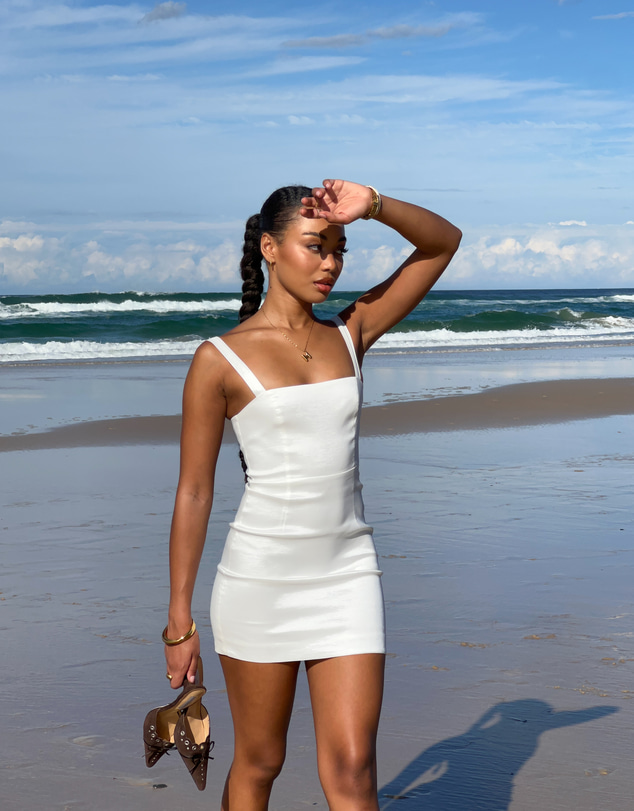 Beginning Boutique - Aeliana White Mini Dress