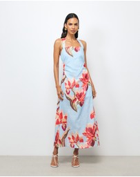 AERE - Liore Linen Halter Midi Dress