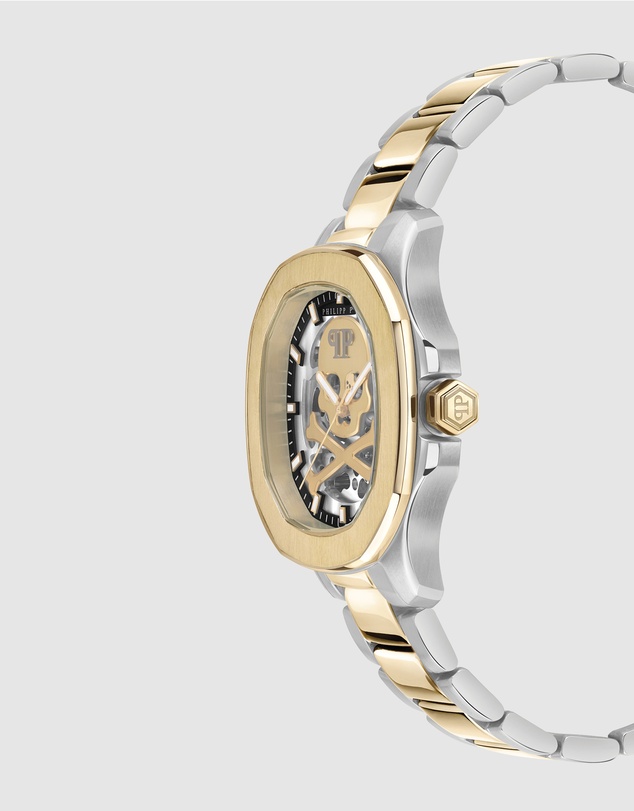 Philipp Plein - Skeleton Spectre 42mm Gold Case Silver Bracelet