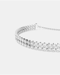 Swarovski - Matrix Tennis Bracelet, Round Cut, White, Rhodium-Plated