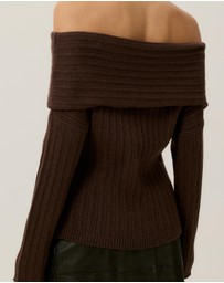 Tussah - Elena Ribbed Off The Shoulder Jumper