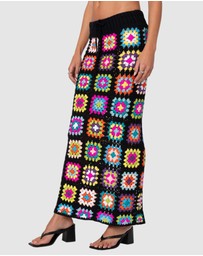 EDIKTED - Patchwork Crochet Maxi Skirt