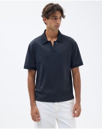 AERE - Open Collar Jersey Polo