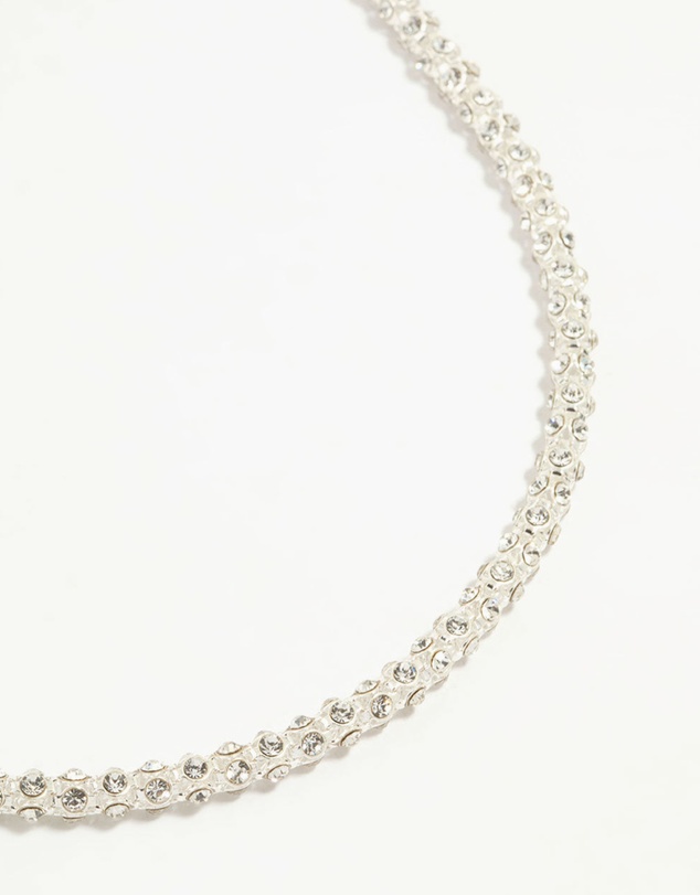 Lovisa - Silver Plated Diamante Fireball Chain Necklace