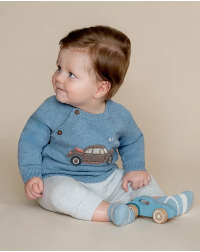 Bebe by Minihaha - Alvin Car Organic Knitted Jumper - Babies