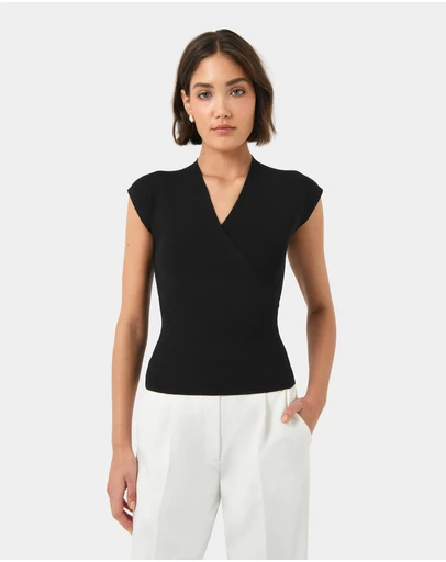 Forcast - Ani Wrap Knit Top