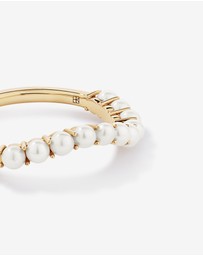 Michael Hill - Cultured Freshwater Pearl Wave Band Ring in 10kt Yellow Gold