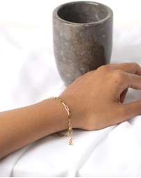 Elli Jewelry - Bracelet Links Charm Holder Basic in 925 Sterling Silver Gold Plated