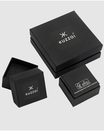 Kuzzoi - ICONIC EXCLUSIVE - Ring Male Solid Groove Look 925 Sterling Silver Gold Plated