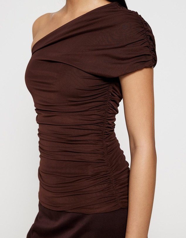 Lover - Ava One Shoulder Mesh Top
